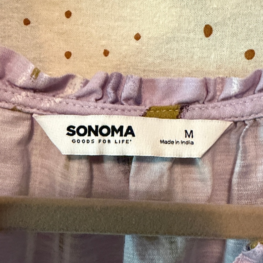 Sonoma Lavender Tiered Sleeveless Maxi Dress with Yellow Ikat Print - Picture 2 of 4